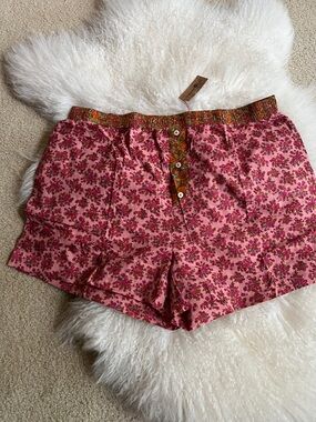 Natural Life  Pink Floral Button-Front Boxer Shorts